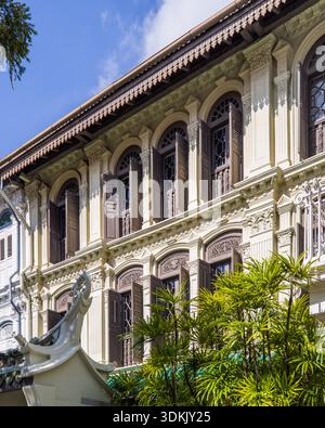 Emerald Hill Heritage Shophouses Singapur, bekannt für seine farbenfrohen chinesischen Barockhäuser aus peranakan, die erhalten sind Stockfoto