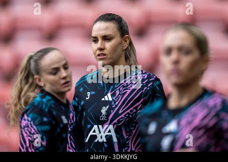 Leigh Sports Village, Manchester, Großbritannien. Februar 2026. Damen Super League Football, Manchester United gegen Liverpool; Gemma Evans of Liverpool Women during the warm Up Credit: Action Plus Sports/Alamy Live News Stockfoto