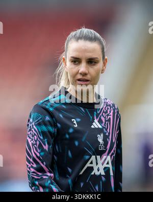 Leigh Sports Village, Manchester, Großbritannien. Februar 2026. Damen Super League Football, Manchester United gegen Liverpool; Gemma Evans of Liverpool Women during the warm Up Credit: Action Plus Sports/Alamy Live News Stockfoto