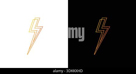 Stärke und modernes Lightning-Logo-Design Stock Vektor