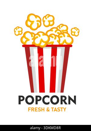Popcorn-Symbol, Popcorn-Etikett oder Snack-Emblem Stock Vektor
