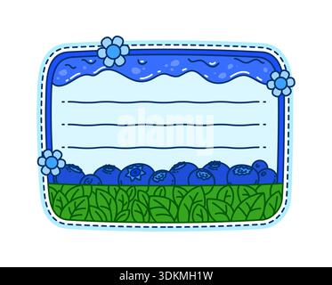 Notizzettel für Kinder mit Reifen Heidelbeerbeeren Stock Vektor