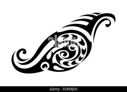 Schwarzes maori-Tattoo-Stammesmuster Stock Vektor
