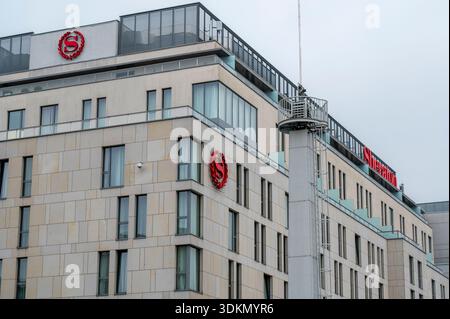 Bratislava, Slowakei - 15. April 2025 - Sheraton Hotel in Bratislava, Slowakei Stockfoto