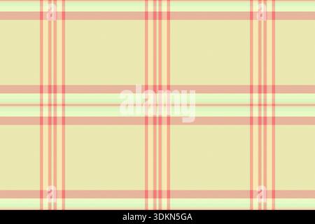 Teure Vektor-Hintergrund-Textur, Retail Check kariertes Textil. Tartan mit nahtlosem Muster aus weihnachtlichem Stoff in hellen und bernsteinfarbenen Farben. Stock Vektor