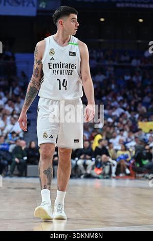 Gabriel Deck von Real Madrid A während des Liga ACB-Spiels zwischen Real Madrid und Casademont Zaragoza in der Movistar Arena am 1. Februar 2026 in Madrid, Spa Stockfoto