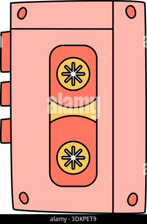 Grooviger Retro Pink Cartoon Style Stock Vektor