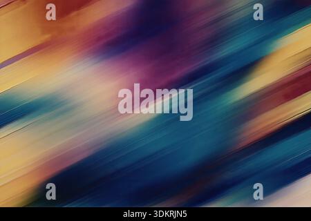Ein dynamisches abstraktes Bild mit verschwommenen diagonalen Linien in einem lebendigen Farbspektrum, das ein Gefühl von Bewegung und Energie erzeugt. Stockfoto
