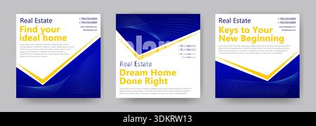 Layoutvorlage für Immobilienagenturen Stock Vektor