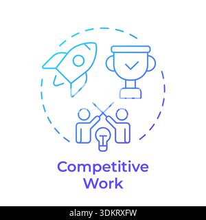Symbol „Competitive Work Blue Gradient Concept“ Stock Vektor