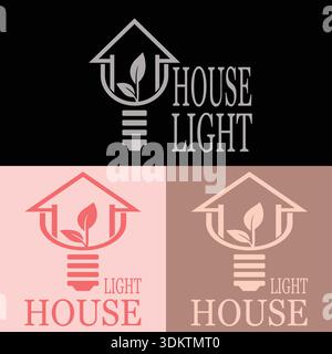 Modernes Öko-Home-Logo mit minimalistischem Häusersymbol, das Nachhaltigkeit, umweltfreundliches Wohnen und umweltfreundliches Wohnen symbolisiert. Geeignet Stock Vektor