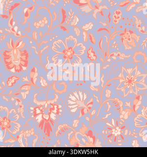 Barockes Ornament Mit Pastellfarbenem Blumenmuster Stock Vektor