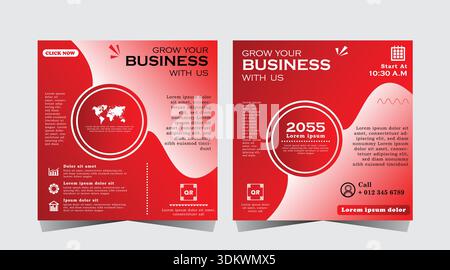 Business Marketing Banner für Social Media Post Template, Business Webinar Template Design für Marketing, rote Farbe Post Design, Vektor eps10 Stock Vektor