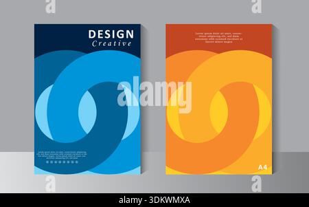 Buchcover-Vorlage, Broschürenvorlage Vektordesign, Jahresbericht, Magazin, Poster, Unternehmenspräsentation, Portfolio, Flyer, Infografik. Stock Vektor