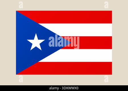 Puerto Rico Flagge Vektor Illustration isoliert auf einem neutralen Hintergrund, ein stolzes nationales Symbol des Karibischen commonwealth. Stock Vektor