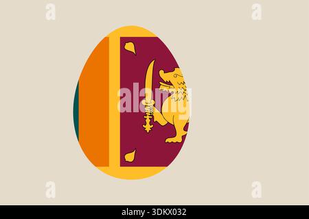 Die Nationalflagge Sri Lankas wurde als festliches Osterei für eine patriotische Feiertagsfeier entworfen. Stock Vektor