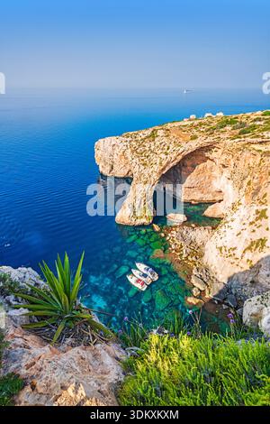 Ruhige und malerische Blaue Grotte Blaue Grotte, Malta, Europa Stockfoto