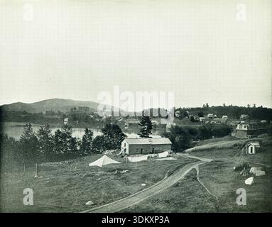 Lake Placid in den Adirondacks, New York, amerikanisches Vintage-Foto aus dem 19. Jahrhundert Stockfoto