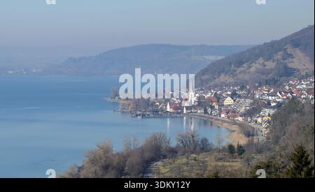 Sipplingen am Bodensee mit der Martinskirche Stockfoto