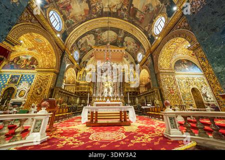 St. Johns Co Cathedral Hauptstadt von Malta Valletta, Malta, Europa Stockfoto