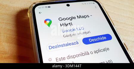 Google Maps Logo auf dem Smartphone-Bildschirm. Stockfoto