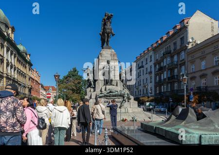 Krakau, Polen - 27.09.2025: Grunwald-Denkmal auf dem Matejko-Platz in Krakau, Polen Stockfoto