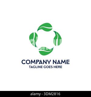 Eco Green Leaf Logo Design Repräsentiert Gesundheit Natur Organische Und Umwelt Lösungen Stock Vektor