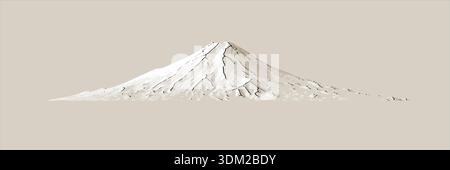 Stilisierte, minimalistische Illustration des Fuji in Japan mit einer vereinfachten Silhouette, die ikonische Form, kulturelle Identität und ruhige Stärke vermittelt. Stock Vektor