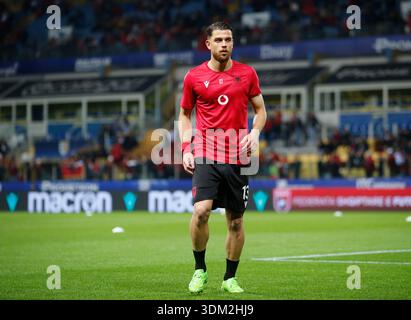 Enea Mihaj von Albanien während des Freundschaftsfußballspiels zwischen der albanischen und chilenischen Nationalmannschaft am 23. März 2023 im Ennio Tardini Stadion Stockfoto