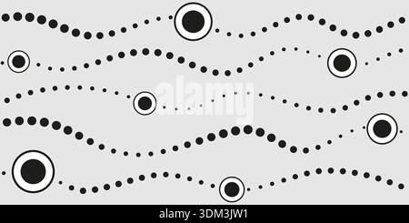 Monochromer abstrakter Hintergrund. Schwarze weiße abstrakte Vektorillustration. Design im Zentangle-Stil. Zufällig schwarze gekrümmte Linien auf grauem Hintergrund Stock Vektor