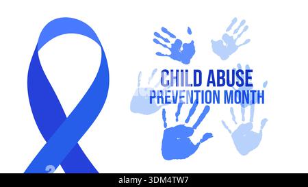 Kindermissbrauch Prävention Monat April Awareness Safe. Für Kampagnen, Poster, soziale Medien und Bildungswebsites. Vektorabbildung. Stock Vektor