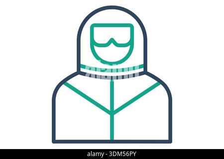 Gefahrgutsymbol. Liniensymbolstil. Symbol für Warnung. Vektorillustration für Arbeitsschutzelemente Stock Vektor