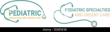 Pädiatrische Healthcare Logo Design für medizinische Klinik - Gesundheitssymbol, Medizin Logo, Gesundheitsdienste, pädiatrische Gesundheit Logo, medizinisches Zentrum Stock Vektor