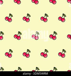 Sommer-Kirschfrucht Süßes Nahtloses Muster-Design Stock Vektor