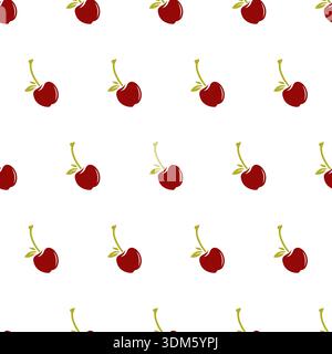Kirschfrucht Nahtlose Muster Design Vektor Stock Vektor