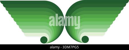 Design-Illustration Mit Grünen Verlaufsflügeln Stock Vektor