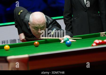 Der schottische Snooker-Spieler John Higgins während eines Spiels beim World Snooker Grand Prix 2026 am 4. Februar 2026 in Hongkong. (Foto von Vernon Yuen/Nexpher Images) Stockfoto