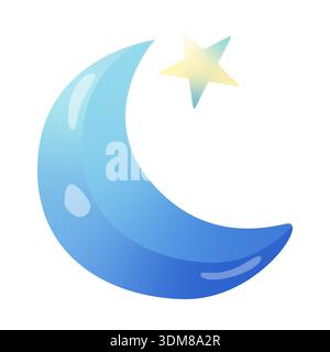 Mond- und Sternendesign in schlichtem Stil Stock Vektor
