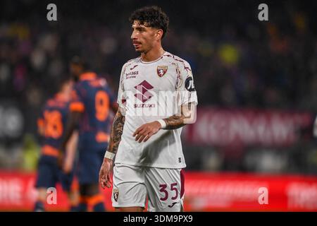 Monza, Italien. Februar 2026. MONZA, ITALIEN - 4. FEBRUAR: Luca Marianucci vom FC Turin während des Coppa Italia-Spiels zwischen dem FC Internazionale Milano und Turin FC im U-Power Stadium am 4. Februar 2026 in Monza, Italien. (Foto: Alberto Gandolfo/BSR Agency) Credit: BSR Agency/Alamy Live News Stockfoto