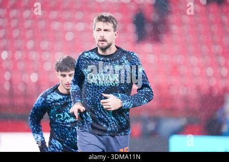 Monza, Italie. Februar 2026. Francesco Acerbi während des italienischen Pokalpokals, Coppa Italia, Viertelfinalspiel zwischen dem FC Internazionale und Turin FC am 4. Februar 2026 im U-POWER Stadion in Monza, Italien - Foto Alessio Morgese/DPPI Credit: DPPI Media/Alamy Live News Stockfoto