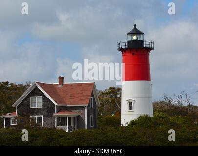Leuchtturm von Nauset Beach Cape Cod Stockfoto