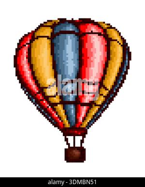 Ein Heißluftballon mit fliegenden Farben. Stock Vektor