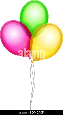 Ein Haufen Ballons in verschiedenen Farben sind miteinander verbunden Stock Vektor