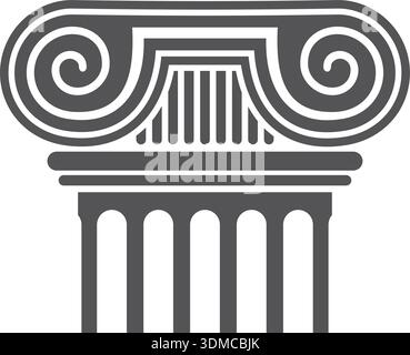 Ein Schwarzweißbild einer Säule mit spiralförmigem Design Stock Vektor