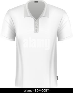 Ein weißes Hemd mit Button-Down-Kragen und weißem Kragen Stock Vektor