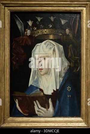 Die Reading Virgin (La Vergine leggente), die Antonello da Messina zugeschrieben wird, um 1450-1460. Öl auf Platte, Museo Poldi Pezzoli, Mailand, Italien. Religiös Stockfoto