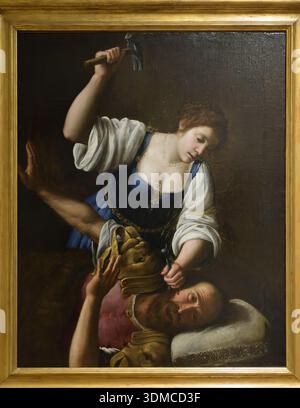 Detail aus Jael und Sisera, Biblioteca Ambrosiana, Mailand. Öl auf Leinwand von Giuseppe Vermiglio, um 1620. Stockfoto