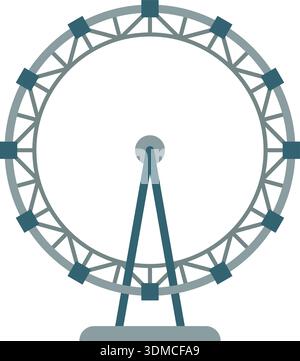 Ein blaues und silbernes Karussell mit weißem Hintergrund Stock Vektor