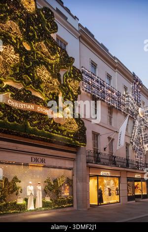 England, London, New Bond Street Mit Weihnachtsdekoration Stockfoto