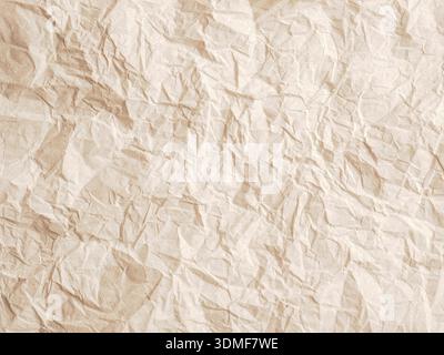 Zerknittertes Recyclingpapier, das als Hintergrund verwendet wird, Umweltschutz, Ressourceneinsparung, umweltfreundlich, Wiederverwendung von Materialien Stockfoto